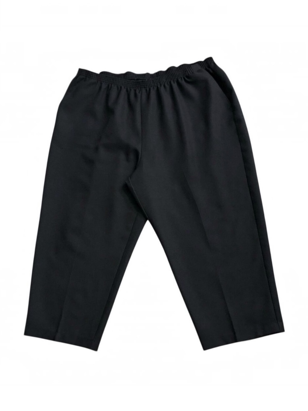 Alfred Dunner Pants Womens Plus 24W Black Pull On Capri Cropped Pants 18" Inseam